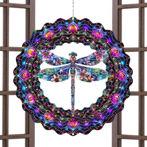 Nbbwwu Éolienne d'extérieur à suspendre pour décoration extérieure et intérieure – Décoration artistique pour terrasse, pelouse, femme, grand-mère, épouse, anniversaire, vacances