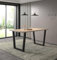 Hallowood Furniture Dudley Large Dining Table with Metal Legs, Industrial Style Light Oak Dining Table with Black U-Shaped Legs for Home or Offices, Seats 4-6 People (150cm)
