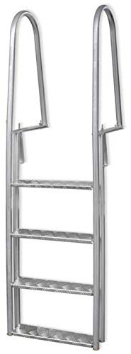 Snsowed Scala a 4 Gradini per Piscina/Banchina in Alluminio 167 cm,Piscine e Spa,Accessori per Piscina e Spa,Scalette e scivoli per piscine-91197