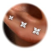 KALVICA 3 Paare Ohrstecker Silber 925 für Damen Hypoallergen Ohrringe Silber Stecker Damen Frauen Mädchen Goldene Herz Ohrringe Set Klein Piercing Ohr Schmuck Gold Geschenk Ohrstecker Gold
