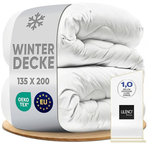 LILENO HOME Couette d'hiver 135 x 200 cm – Couette d'hiver chaude 135 x 200 cm pour un sommeil réparateur – Couette d'hiver 135 x 200 cm – Lavable à 95 °C – Pour les personnes allergiques