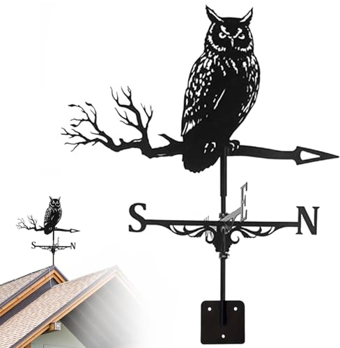 Veleta Veletas de Metal para Montaje en Techo Veletas de búho Veleta para jardín Patio cobertizos Patio decoración de para jardín