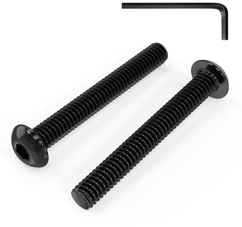 Zynthor 50Pcs M4 Bolts, M4 x 30mm Button Head Socket Cap Bolts Screws, Allen Hex Drive, Carbon Steel, Black Oxide, with Hex Spanner