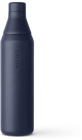 Vinsun Stainless Steel Water Bottle 750ml - Small Drinking & Large Filling Opening - Double-Walled Insulation Flask, BPA-Free Leak-Proof Drinks Bottle