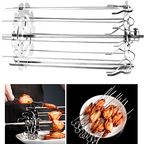 WOHPNLE Panier à grillades Roulant, Cage de Barbecue en Acier Inoxydable, rôtissoire d'extérieur Portable pour légumes, légumes, Poisson, Viande, Aliments à l'exclusion des vis de