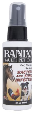 BANIX Horse and Pet Care Spray, Skin Support for Horses, Dogs, and Cats, Alcohol-Free, Non-Staining, No Odor, Made in USA, All-Weather Grooming Formula, 2 oz