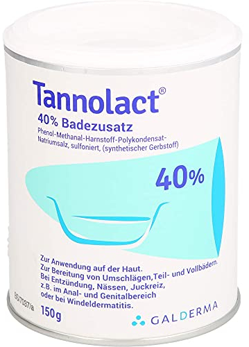 Tannolact Badezusatz, 150g, bei Windeldermatitis und wunden Babypos, lindert Juckreiz und Entzündungen, für Säuglinge geeignet, kortisonfrei