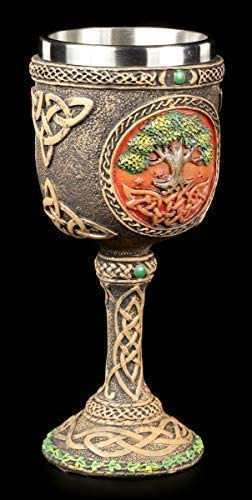 Figuren Shop Gmbh Fantaisie Wicca Calice - Tree of Life Trinkkelch, Peint à la Main