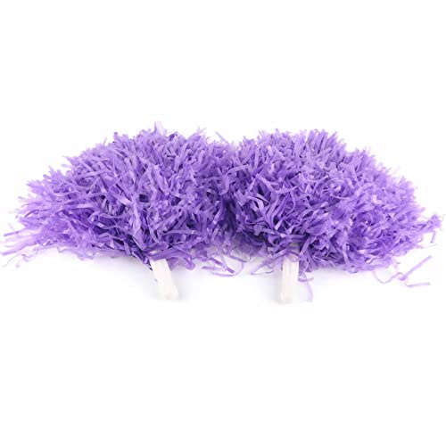 Keenso 2 pcs Cheerleading Poms, Cheerleading Poms Pompons de Pom-Pom Girl PE Cheerleading Pom Poms Sport Dance Party Accessoires Utiles Bravo (Pourpre)