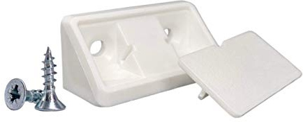 (10 pezzi) bianco, supporto per scaffali, 44 x 20 x 20 mm, giunti per mobili in plastica, giunto angolare a 90 gradi, viti incluse (10 pezzi, bianco)