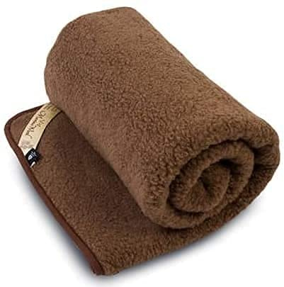 Manta de Lana de Merino, Manta 100% Lana Merino, Mantas de Cama de Lujo, Blanket, Woolmark, Muy Suave y Confortable (Marrón, 220 x 200)