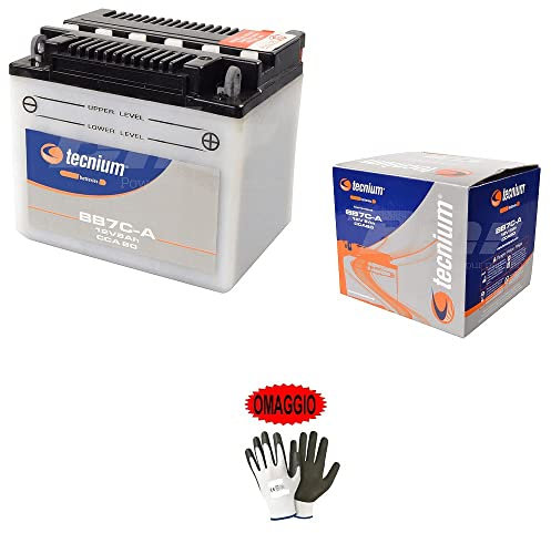 farbrothersonline COMPATIBLE AVEC YAMAHA TW/TW R A S 125 1999 A 2003 BATTERIE PRÊTE À USAGE TECHNIUM YB7C-A 12 V 8 Ah BATTERIE 8 AMPERE 12 VOLT SPÉCIFIQUE MOTO SCOOTER 130X90X114 MM