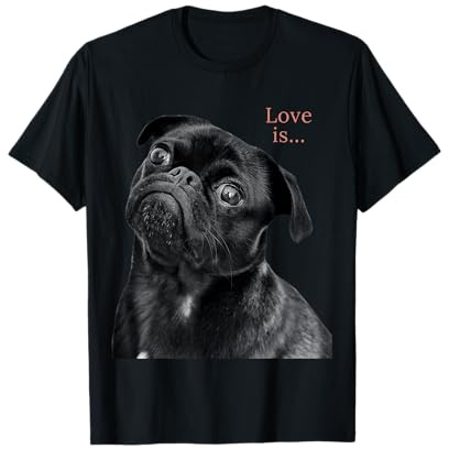 Black Pug Shirt Women Men Pug Mom Dad Life Tee Love Dog Pet T-Shirt