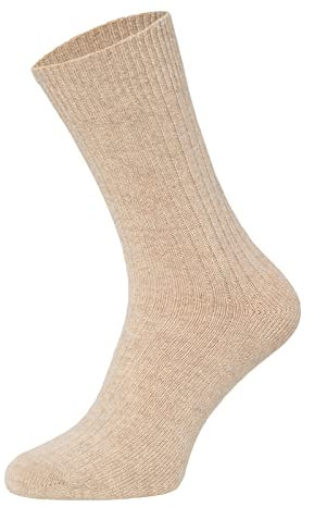 HomeOfSocks Ein Paar Wollsocken Socken Herren Und Damen - Dünne Warme Wollsocken Mit 72% Schaf Wollanteil | Beige Gr. 39-42