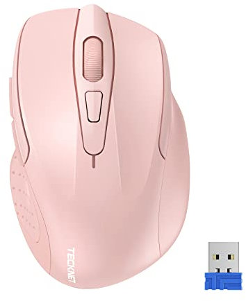 TECKNET Ratón Inalámbrico, 6 Niveles 4000 dpi, 2.4G Ratón Inalámbrico USB Ergonómico, 6 Botones, 24 Meses Duración de Batería, Mouse Inalámbrico Óptico para Computadora, PC, Mac, Portátil