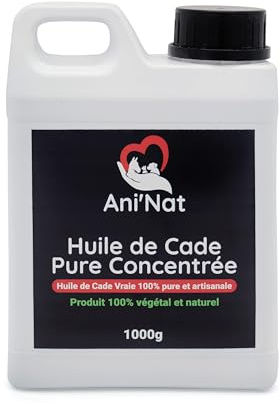 AniNat - Olio di Cade puro concentrato 100% naturale, cura delle zampe delle galline, zoccoli cavalli, sole ammorbidite, dermite, bidone 1000 g