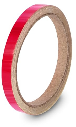 DasWas Strisce Decorative Autoadesive per Auto, Barca, Moto | Strisce Decorative Resistenti Alle Intemperie | Striscia Decorativa 10 mm x 10 m | Strisce Adesive Metallizzato Lucido ROSSO RUBINO