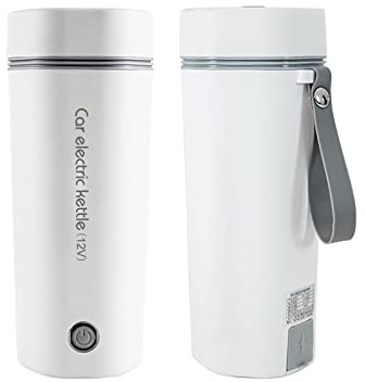 Taza eléctrica portátil de viaje de 12 V 80 W, hervidores eléctricos para coche, botella de agua de 400 ml, calentador de agua para agua, café, té, leche de bebé, comida rápida