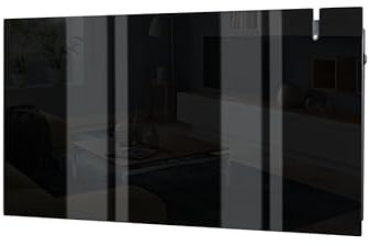 Radialight Aetheria Black Glass Electric Panel Heater/Radiator, Wall Mounted + Timer. Modern, Stylish Infrared Convector Radiator (1500W)
