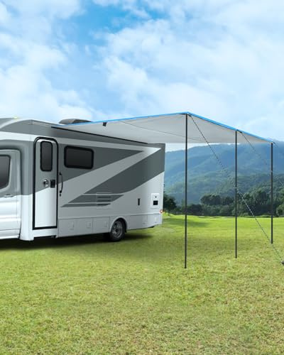 SUPAREE Campervan Awning Sides Caravan Awnings Camper Van Awning Canopy Drive Away with 3 Different Keders Size 210D Oxford Anti-UV Waterproof for Car SUV 3.5 x 2.4m