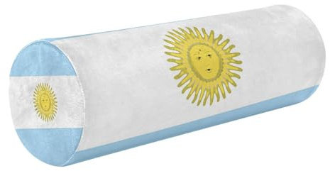 Cuscino rotondo azzurro con bandiera argentina argentina federa rotonda per il collo, cuscino rotondo 17 inserzione, cuscino rotondo con cerniera almohada redonda para