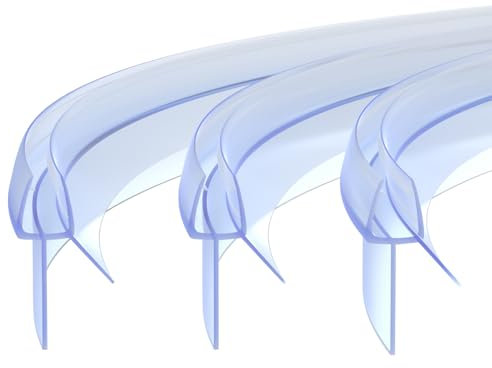 Zocipro 3 Stück Dichtung Dusche Glastür, 3 x 40cm Duschkabinen Dichtungen, Duschtürdichtung Gebogen für 4-6mm Dicke Glastüren, Duschdichtung für Badewanne und Runddusche Viertelkreisdusche