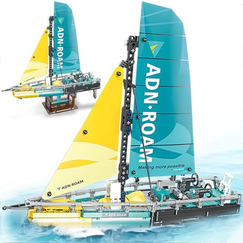 Finger Rock 675 pièces Voilier Briques de serrage Ville voilier pour adultes Océan Explore Technique Bateaux Modèle Blocs de construction Set Cadeau créatif pour les amateurs de bateaux Adultes