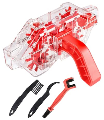 Limpiador de cadena de cadena de bicicleta, kit de limpieza para cadena de motocicleta, para bicicleta de montaña, transparente y sin herramientas, 150 x 72 mm, ABS