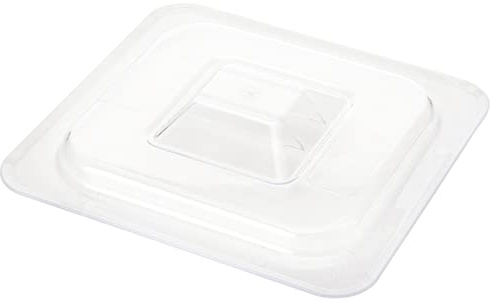 Vogue Polycarbonate Plastic 1/6 Gastronorm Lid, Clear, GN 1/6 Lid, Size: 176(W) X 162(D) mm, Dishwasher Safe, Temperature Range: -40°C to 100°C, Transparent for Easy Monitoring, U248
