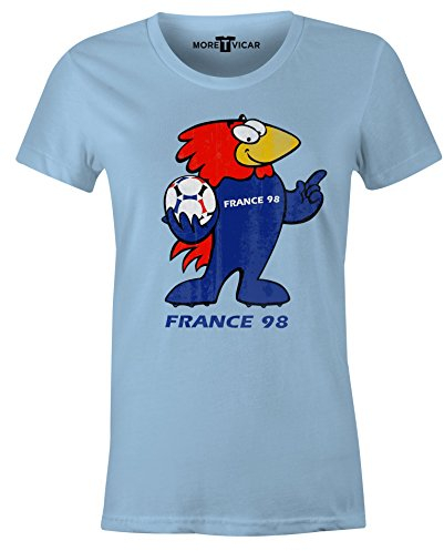 More T Vicar France 98 Vintage T Shirt - Distressed Look Print Dames Football World Cup T Shirt