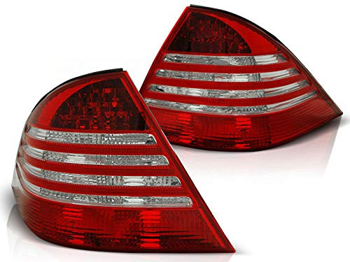 Bakljus kompatibla med Mercedes-Benz S-Class W220 1998 1999 2000 2001 2002 2003 2004 2005 Saloon GV-1879 bakljus montering baklampa 1 par drivrutiner och passagerarsidan komplett set röd vit