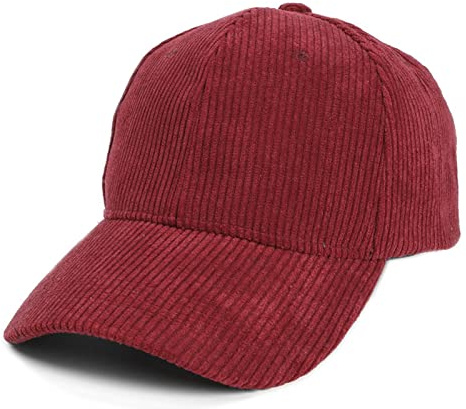 JOYISURE Baseball Cap Herren Damen Einfarbige Cord Baseballmütze Sommer Beiläufiger Schirmmütze Einstellbar Atmungsaktiv Baseballkappe UV-Schutz Baseball Kappe für Draussen,Sport und Reisen,Wein