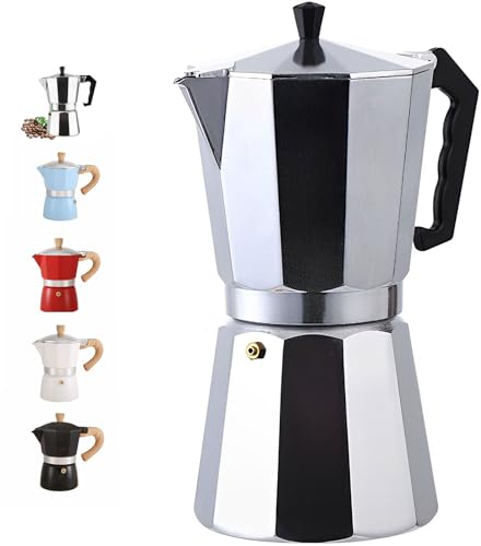 DITOSH 12 Tasse Aluminium Espresso Stovetop Moka Pot Express Kaffeemaschine Perkolator italienischen klassischen Mokka Kaffeemaschine für und kubanische Cafe Brauerei für Haus & Camping 600ml 20oz
