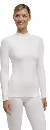 FALKE Women's Warm Turtleneck W L/s Sh Functional Yarn Quick Dry 1 Piece Base Layer Top, White 2860, XL