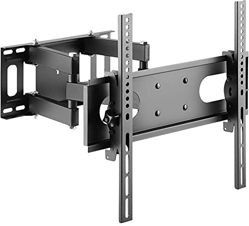 Supporto da parete per TV Full Motion per 32 TV LED LCD 3D a schermo piatto curvo al plasma da 60 pollici, robusto, design a doppio braccio, inclinabile e girevole, supporta fino a 35 kg