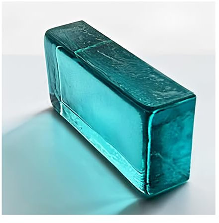 ZNQNDSR Blocs De Verre Transparents Colorés, Briques De Cristal Rectangulaires À Haute Transparence pour Bureaux, Maisons, Bars, Hôtels(Light Blue)