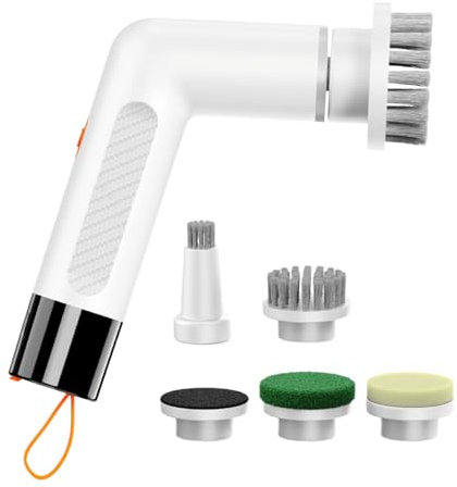 Brosse Électrique de Nettoyage - Nettoyeur de Cuisine Portable | Brosse Électrique sans Fil avec Têtes Remplaçables pour Carrelage, Joints et Baignoire