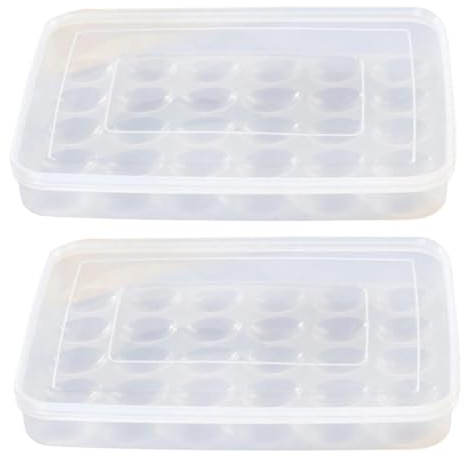 Hemobllo 2pezzi Contenitore Per Uova in Plastica Riutilizzabile Per Frigorifero e Congelatore Con Scatola Per Uova Trasparente Impilabile Per Conservare Fragili