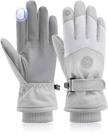 Yadiraom Gants de ski pour femmes, imperméables, gants d'hiver pour femmes, gants d'hiver chauds, gants tactiles, gants thermiques, coupe-vent, gants, pour le sport, le snowboard, le ski, l'extérieur