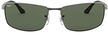 Ray-Ban Unisex Rb3498 Sonnenbrille, Grau (Gestell: Gunmetal Glas: grün 004/71), X-Large (Herstellergröße: 64)