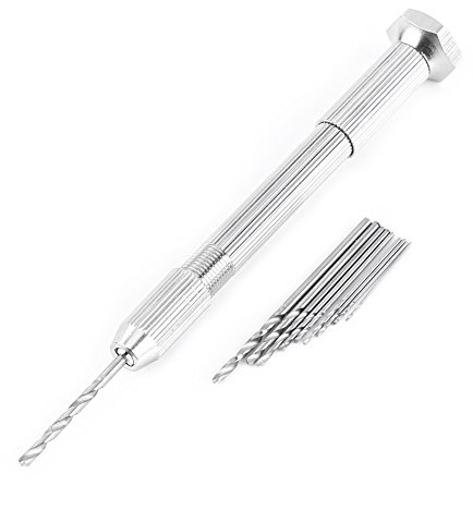 Perni di Precisione Pin Vise Drill con 10Pz HSS Punti di Trivello Twist Set 0,5-2mm