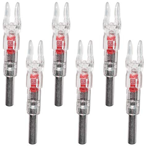 G-Archery New Lighted Nocks for Arrows with .244 Inside Diameter Nock Turn on Automatically When Shot,6 Pack Red