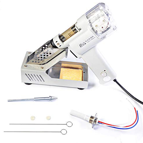 Huanyu Pistola desoldadora eléctrica de doble bomba, desoldadora de 100 W, sin plomo, bomba de vacío, herramienta de soldadura para trabajos de reparación electrónica (modelo de 110 V, 2.0 mm)