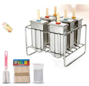 lyrlody Lot de 6 moules à glace en acier inoxydable avec support en acier inoxydable