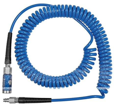 RIEGLER 158189-SP81000PUDSK Spiralschlauch-Druckknopf-Sicherheitskuppl.-Set, PU, ø 8x5, 10 m, 1Stk