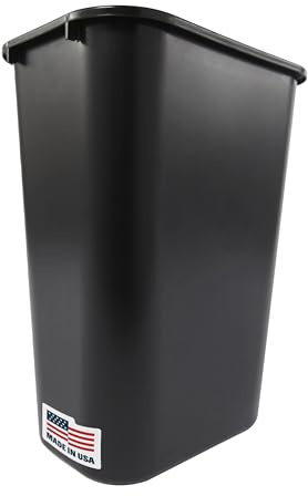 Rubbermaid Commercial Products Deskside Wastebasket/Trash Can, 10.25-Gallon/41-Quart, Black, Plastic, Garbage Can for Home/Office, Fits Under Desk/Sink/Cabinet, Pack of 4