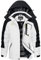 KEFITEVD Winterjacke Damen Warm Funktionsjacke Wasserabweisend Langarm Stehkragen Übergangsjacke mit Zip Taschen zum Snowboarden Skijacke Weiß-Schwarz L
