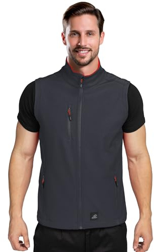 BWOLF GRIN Gilet Softshell Antivento da Uomo, Cappotto Senza Maniche Leggero, Antivento e Impermeabile, Giacca Calda con Cerniera per Viaggi e Attività all'aperto, grigio, M