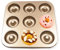 Non Stick Donut Mould 9-Cavity Cupcake Tins Carbon Steel Baking Tray for Doughnut Muffin Cupcake, Gold (One Style)