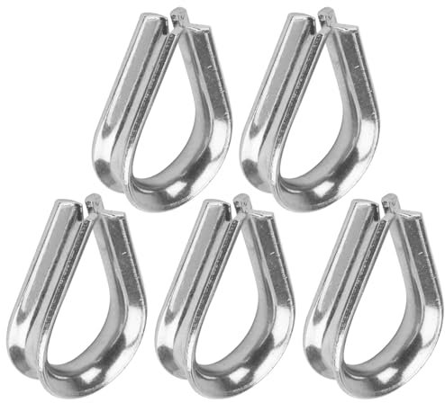 cyclingcolors 5x Guardacabos de Acero Galvanizado Dedales para Cuerda Cable Metalico Abrazaderas Tendedero Cuerda Construcción Náutico, 12mm